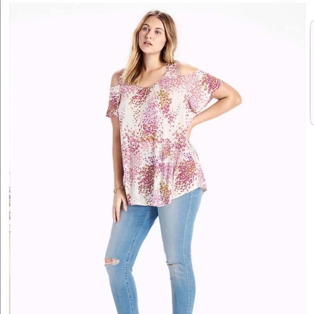 NWT Lucky Brand Cold Shoulder Top 3x